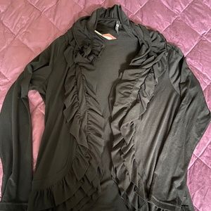 Women’s Black Peplum Cardigan - Large